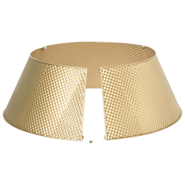 Goldfarbener Weihnachtsbaumständer mit Diamantenmuster