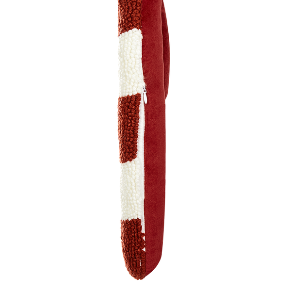 Dekokissen 2er Set CANDY CANE Bouclé 22 x 55 cm Rot Weihnachtsmotiv