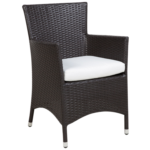 Set mit 2 Stühlen und Sitzkissen ITALY Polyrattan Dunkelbraun