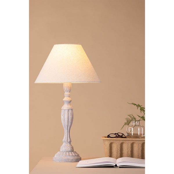 Caen Beleuchtung Tischlampe 35x35x62cm Beige. 35 X 35 X 62 cm