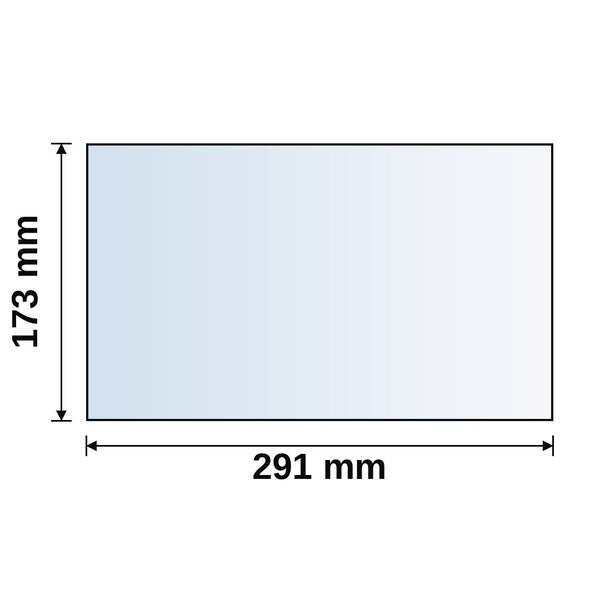 Rechteck mit den Maßen 173 Millimeter Höhe und 291 Millimeter Breite.