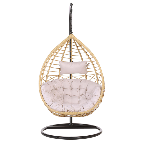 Hängesessel mit Gestell ARSITA Polyrattan Naturfarben