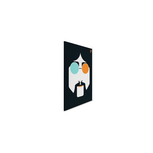 Wandbild mit stilisierter Person mit Brille und Bart