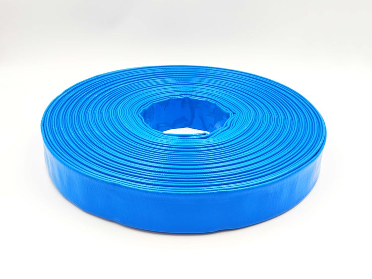 1 Zoll | 25 mm - 50 Meter - PVC Flachschlauch - Bauschlauch - Industrieschlauch - blau