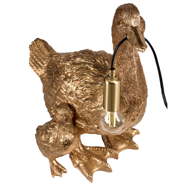 Dekorative Entenlampe mit Entenmutter und Küken Figur