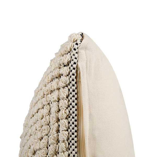 Dekokissen 2er Set HOWEA Baumwolle 45 x 45 cm Beige Geometrisches Muster