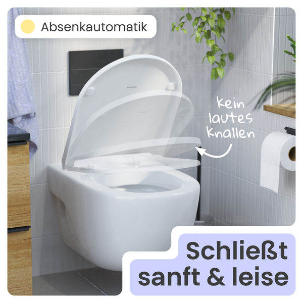 Wand-WC mit Absenkautomatik für sanftes und leises Schließen