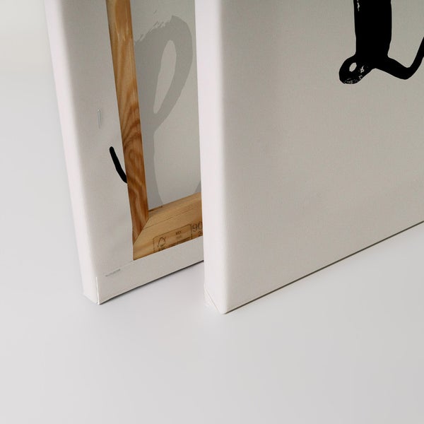 Detailansicht von zwei Leinwandbildern mit Holzrahmen