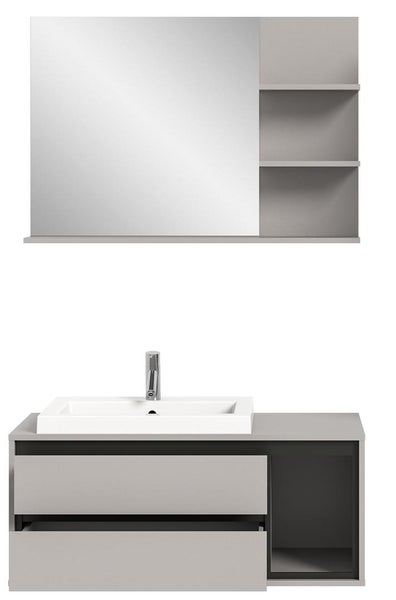 Jaru Badmöbelset 100cm grau,schwarz. 100 X 48 X 192 cm