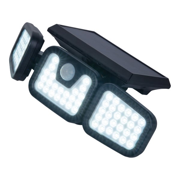 LED Solar Außenwandleuchte Pacita, Multifunktionsleuchte  Außenwandlampe aus  Kunststoff in Schwarz, 28,3 x 13,5 x ca. 11 cm