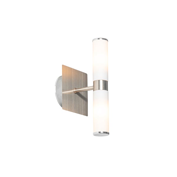 Moderne Wandleuchte Stahl IP44 2-flammig - Bath