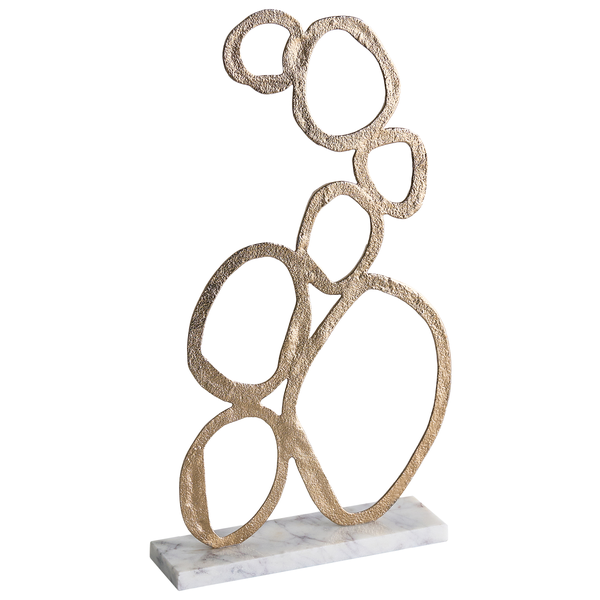 Dekorative Skulptur aus Metall auf Marmorsockel