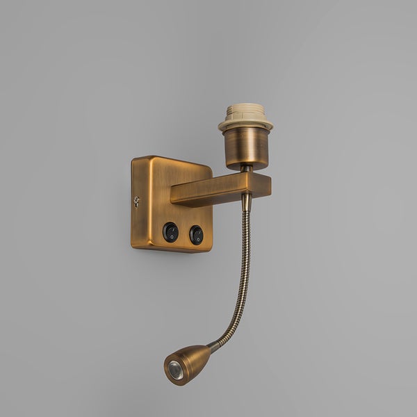 Wandleuchte Bronze inkl. LED mit Lesearm - Brescia Combi