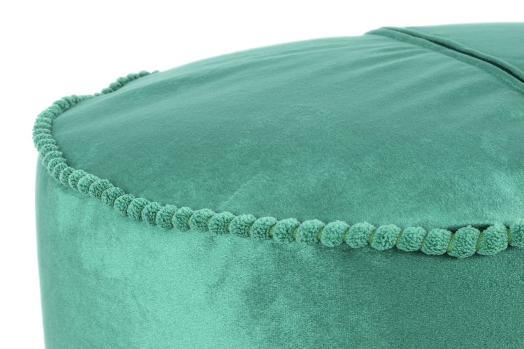 Pouf Hocker samtweich, orientalisches Design Grün Rund Ø 47 cm