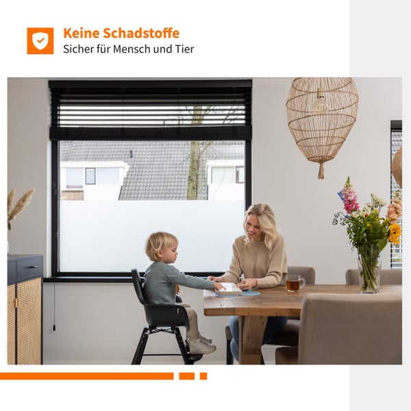 Simple Fix Fensterfolie 60 x 300 cm - Sichtschutzfolie Fenster Folie, Isolierfolie - Fensterfolie Blickdicht Selbsthaftend - Matt