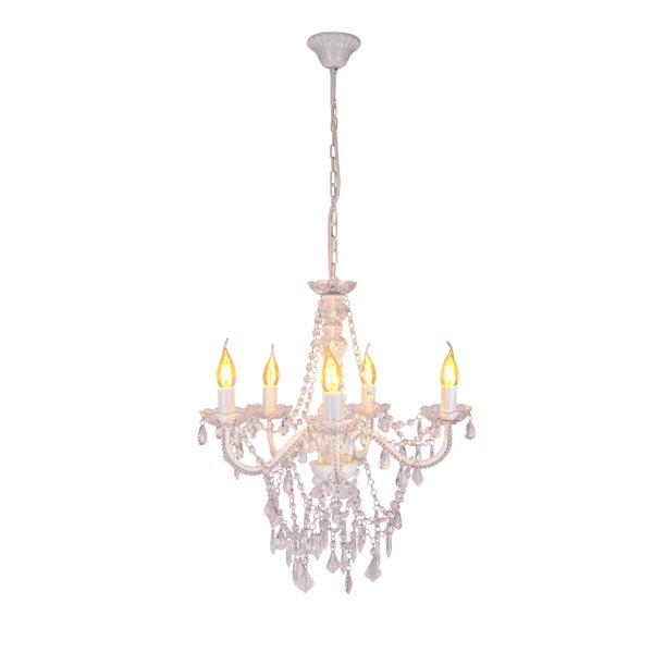 Kronleuchter mit Kristallanhängern und mehreren Leuchten