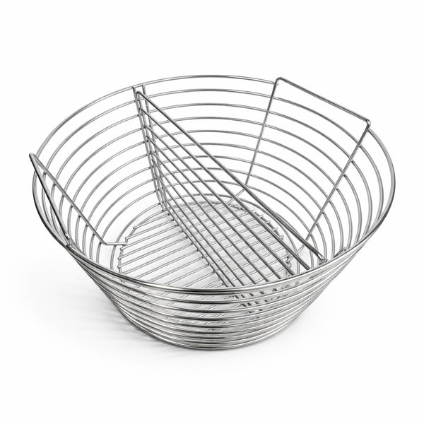 Grillkohlekorb aus Metall mit Trenneinsatz