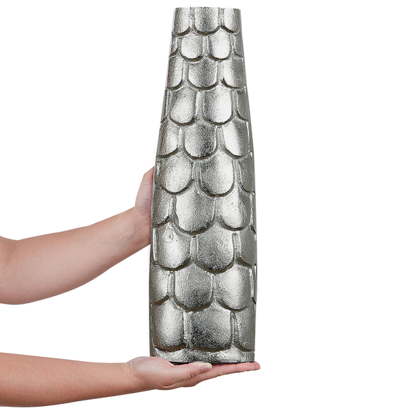 Blumenvase SUKHOTHAI Metall 47 cm Silber