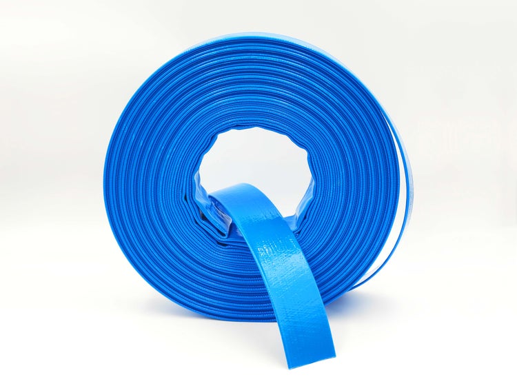 1 1/4 Zoll | 32 mm - 30 Meter - PVC Flachschlauch - Bauschlauch - Industrieschlauch - blau