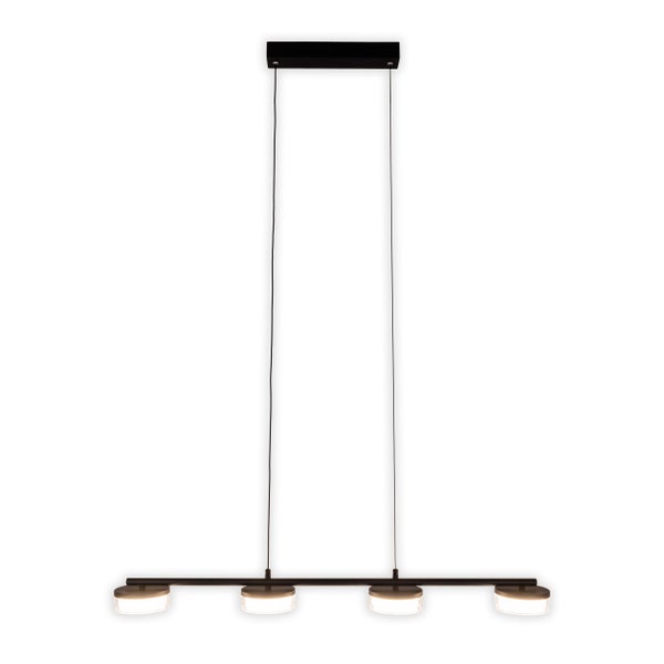 LED Pendelleuchte CIMO aus Metall und Kunststoff in Schwarz, mit integrierter LED, Länge 96 cm