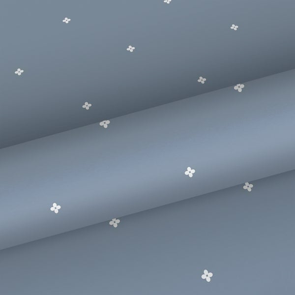 Sanders und Sanders Tapete Blumen Graublau und Weiß - 53 cm x 10 m - 640414
