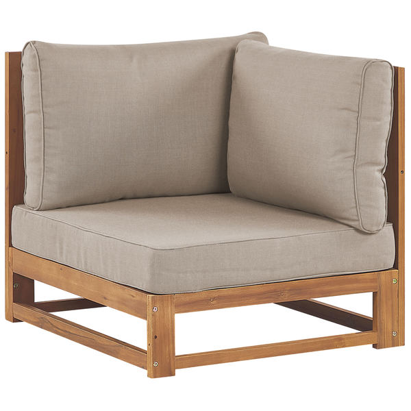 Garten Ecksofa 2-Sitzer TIMOR modular zertifiziertes Akazienholz Hellbraun