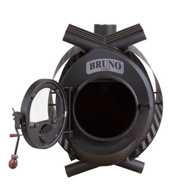 Bruno Pyro Holzofen mit offener Tür