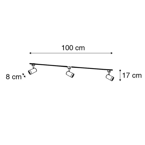 Smartes Schienensystem weiß 1-phasig 3 Lichter inkl. Wifi GU10 - Jeana