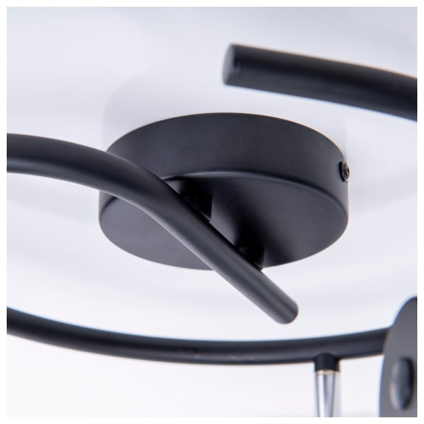 3er Wand- und Deckenrondell Spot CASCO aus Metall in Schwarz, und Gold, mit E27-Fassung,  Øca. 48 cm. Stilvolle Beleuchtung für Wohnzimmer, Esszimmer oder Küche.