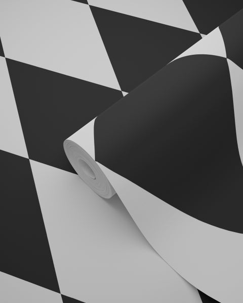 Origin Wallcoverings Tapete Karomuster Schwarz-Weiß - 53 cm x 10.05 m - 347670