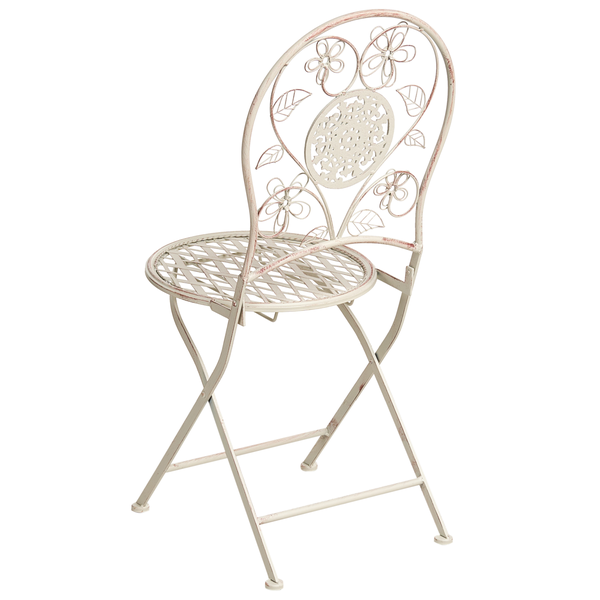 Gartenstuhl 2er Set YAVIZA klappbar Metall Hellbeige