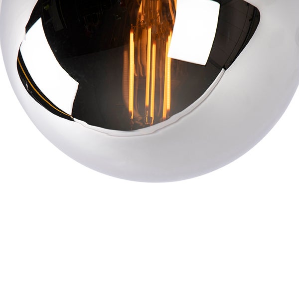 Art Deco Deckenlampe schwarz mit Rauchspiegel - Pallon