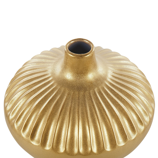 Dekovase CERCEI Steinzeug 20 cm Gold
