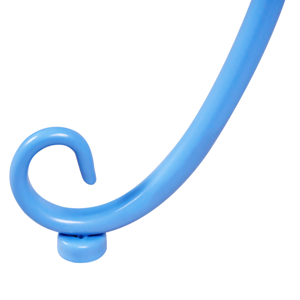 Detailansicht eines Beins eines Pflanzenständers aus Metall