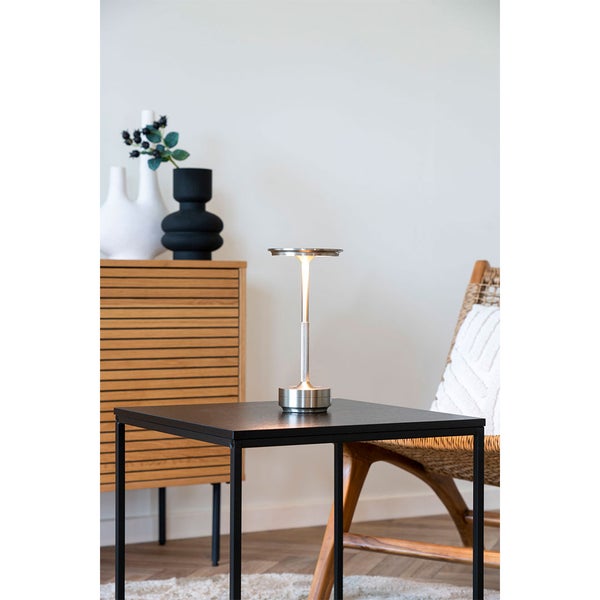 Lyneham Tischlampe LED wiederaufladbar Silber Dekor. 13 X 13 X 29 cm