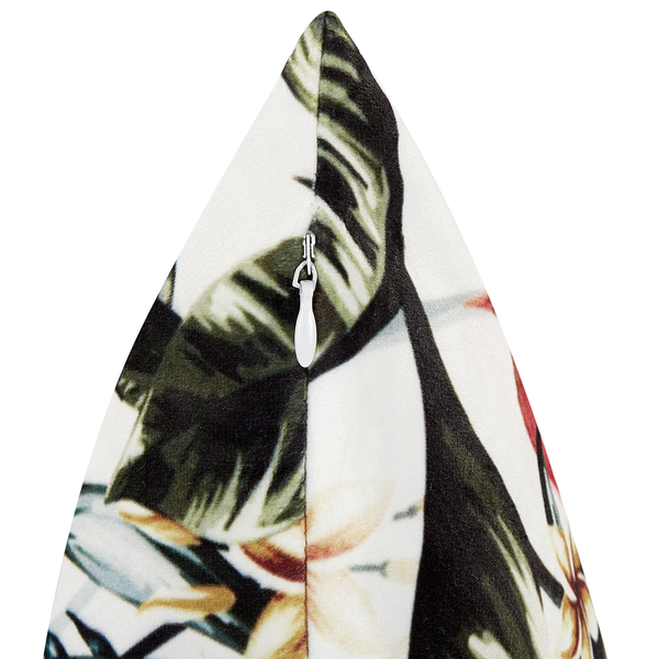 Dekokissen EDELWEISS Samtstoff 45 x 45 cm Bunt Pflanzenmuster