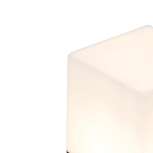 Stehende Außenlampe schwarz mit opalweißem Schirm 30 cm - Dänemark