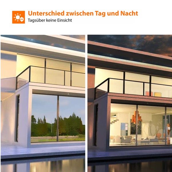 Simple Fix Fensterfolie Spiegelfolie Schwarz - 60 x 300 cm - Selbshaftend Blickdicht Sichtschutzfolie für Fenster - Spiegelfolie Fenster Sichtschutz - Schwarz