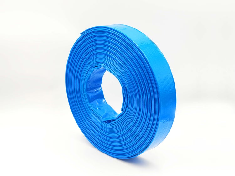 1 1/4 Zoll | 32 mm - 30 Meter - PVC Flachschlauch - Bauschlauch - Industrieschlauch - blau
