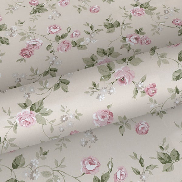 Sanders und Sanders Tapete Blumen Beige und Altrosa - 53 cm x 10 m - 640399