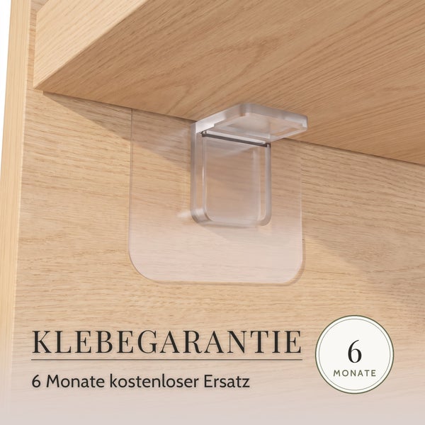 Durchsichtiger Klebebodenträger für Regale mit Garantie für kostenlosen Ersatz innerhalb von 6 Monaten