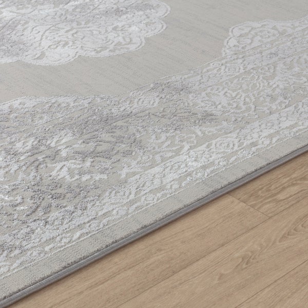 Vintage Orientalischer Teppich Grau/Weiß 200x275 cm AZRA