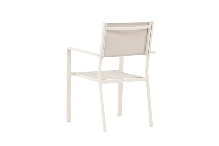 Gartenstuhl mit Armlehnen aus Aluminium und Textilbespannung