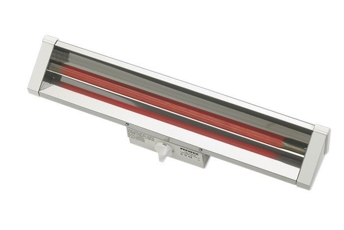 Infrarotpanel Quality Heating Adax KRB 1000W Verstellbar Edelstahl Schwarz inkl. Montageset und Anschlusskabel, 4 Heizstufen, IP44, für Terrasse/Bad/Wohnraum