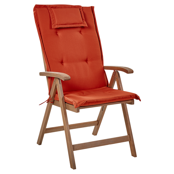 Bistro Set inkl. Kissen klappbar AMANTEA Akazienholz Rot