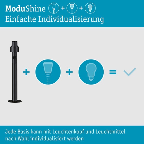 Moderne Sockelleuchte für den Außenbereich mit konischem Leuchtenkörper und oberer Abdeckung