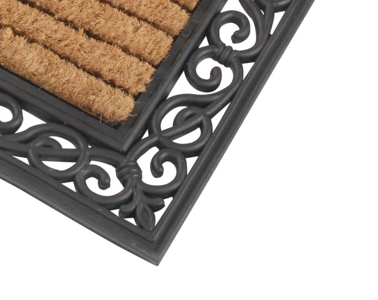 Fußmatte Gummi und Kokos eckig 4er Set 76 x 46 cm premium