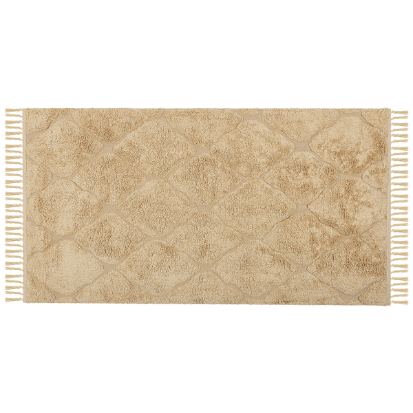 Teppich SANLIURFA Sandbeige 80 x 150 cm Baumwolle