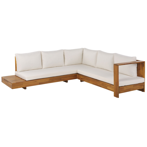 Garten Ecksofa 5-Sitzer MARETTIMO linksseitig zertifiziertes Akazienholz Braun