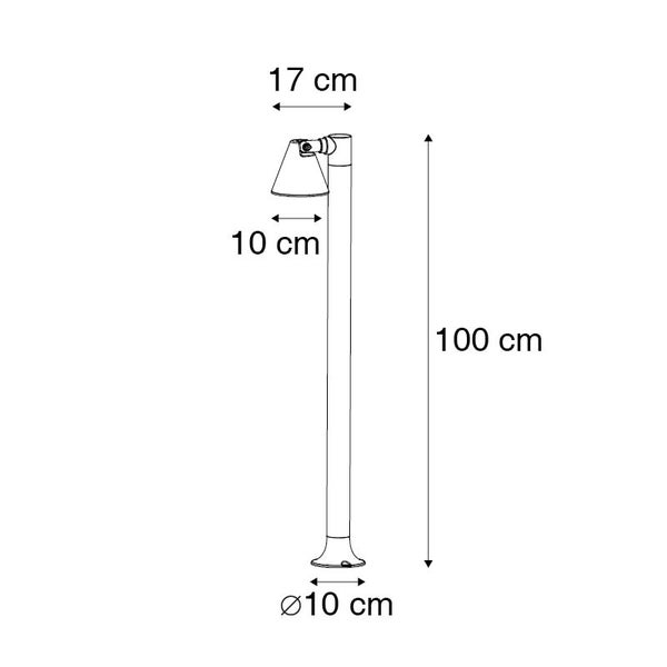 Moderne Outdoor-Stange schwarz 100 cm IP44 - Ciara